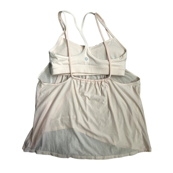 Lululemon Light Pink Strappy Built-In Bra Tank Top Size 8 - Picture 1 of 5